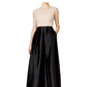 Elegant Black and Cream Ball Gown